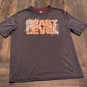Athletic Works Performance Beast Level Gray Graphic T-Shirt Size Boys XL/14-16